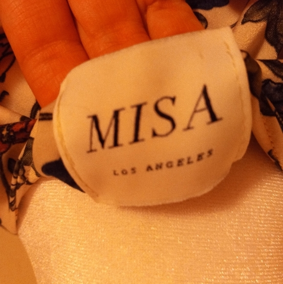 Misa Los Angeles Silky Floral True Wrap Maxi Dress with Braided Belt - Picture 5 of 5